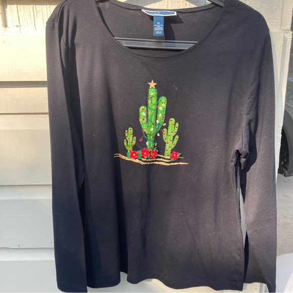 Christmas cactus shirt long sleeve size xl - Picture 1 of 5